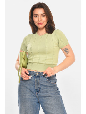 Футболка женская трикотажная мятного цвета 213449C