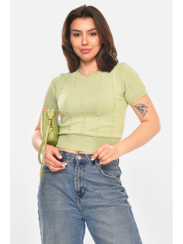 Футболка женская трикотажная мятного цвета 213449C