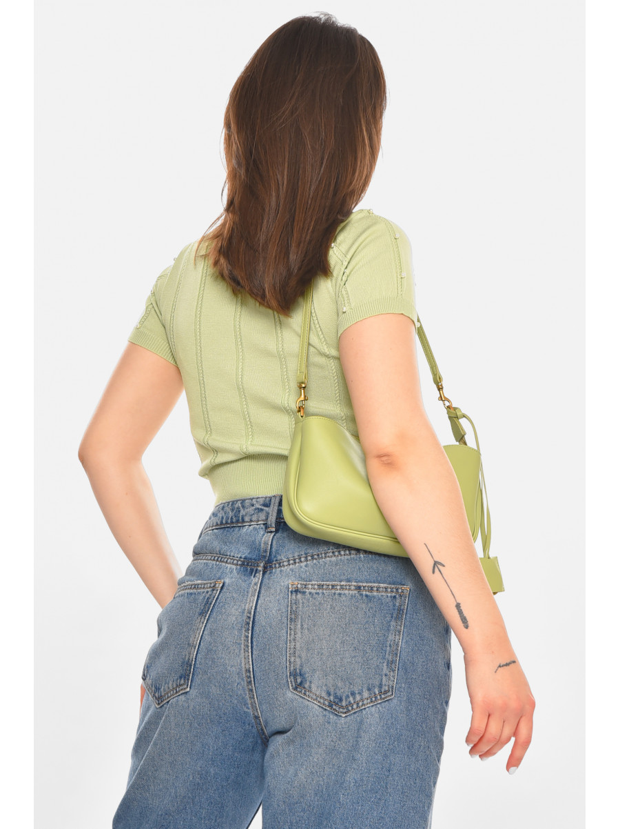 Футболка женская трикотажная мятного цвета 213449C