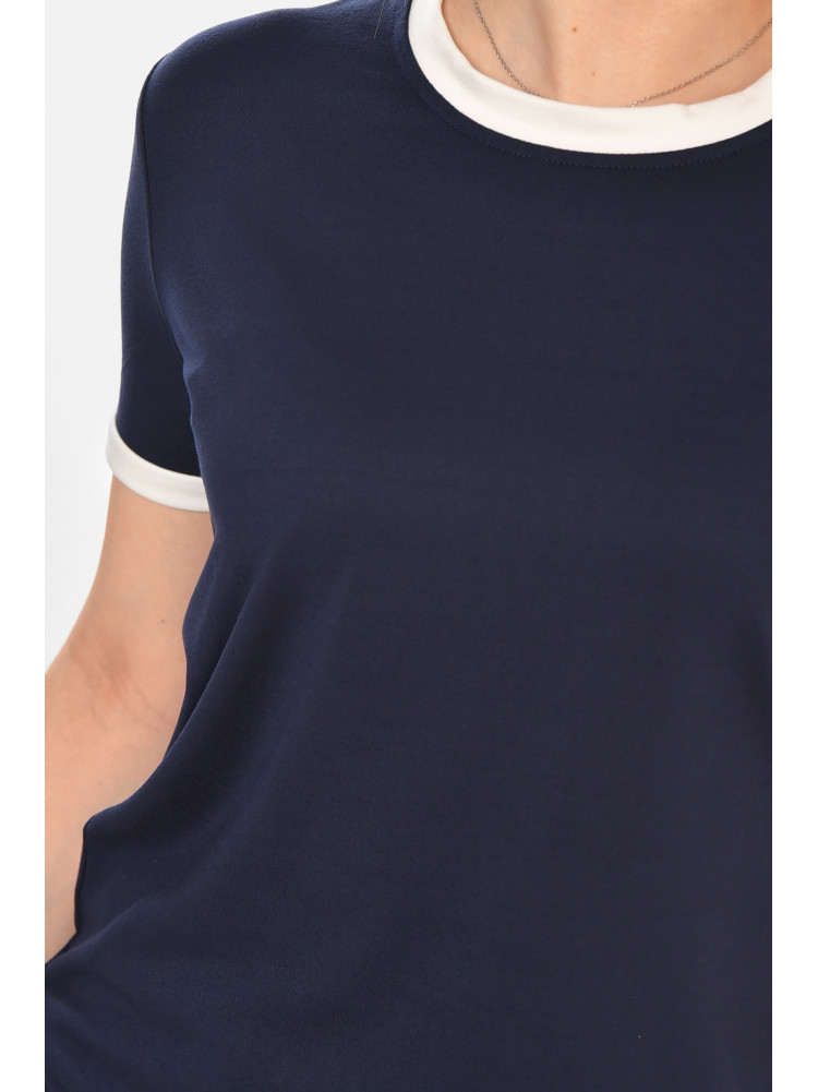 Футболка женская однотонная тёмно-синего цвета 213451C