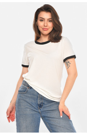 Футболка женская однотонная белого цвета 213453C