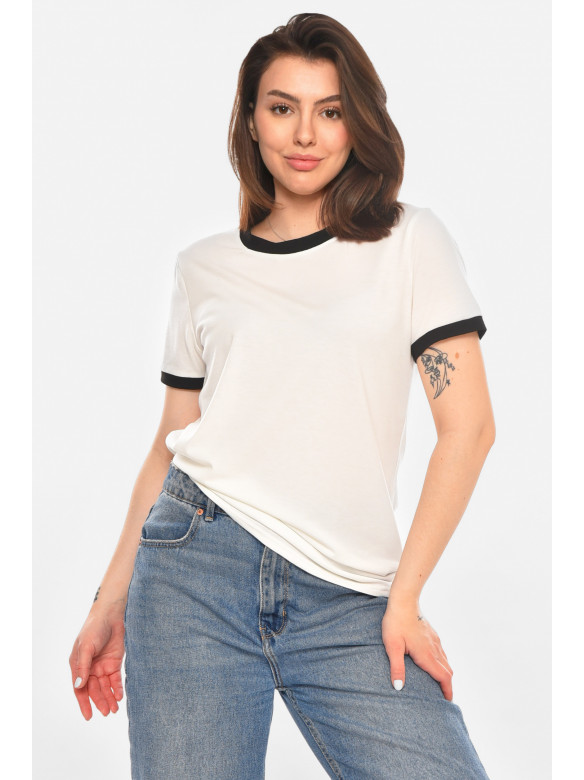 Футболка женская однотонная белого цвета 213453C