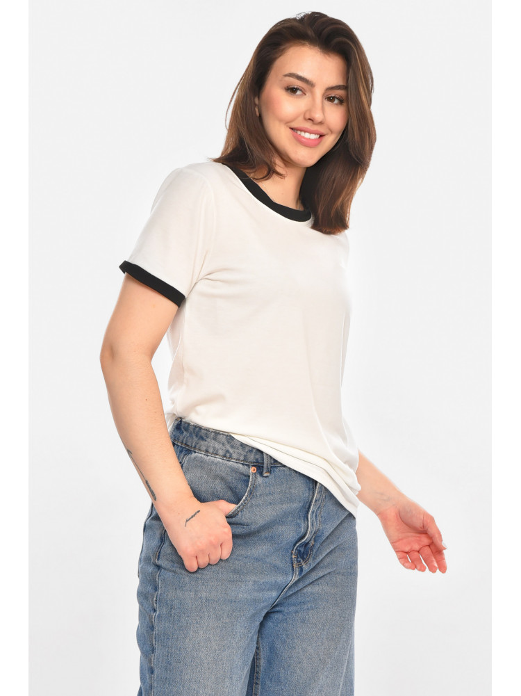 Футболка женская однотонная белого цвета 213453C