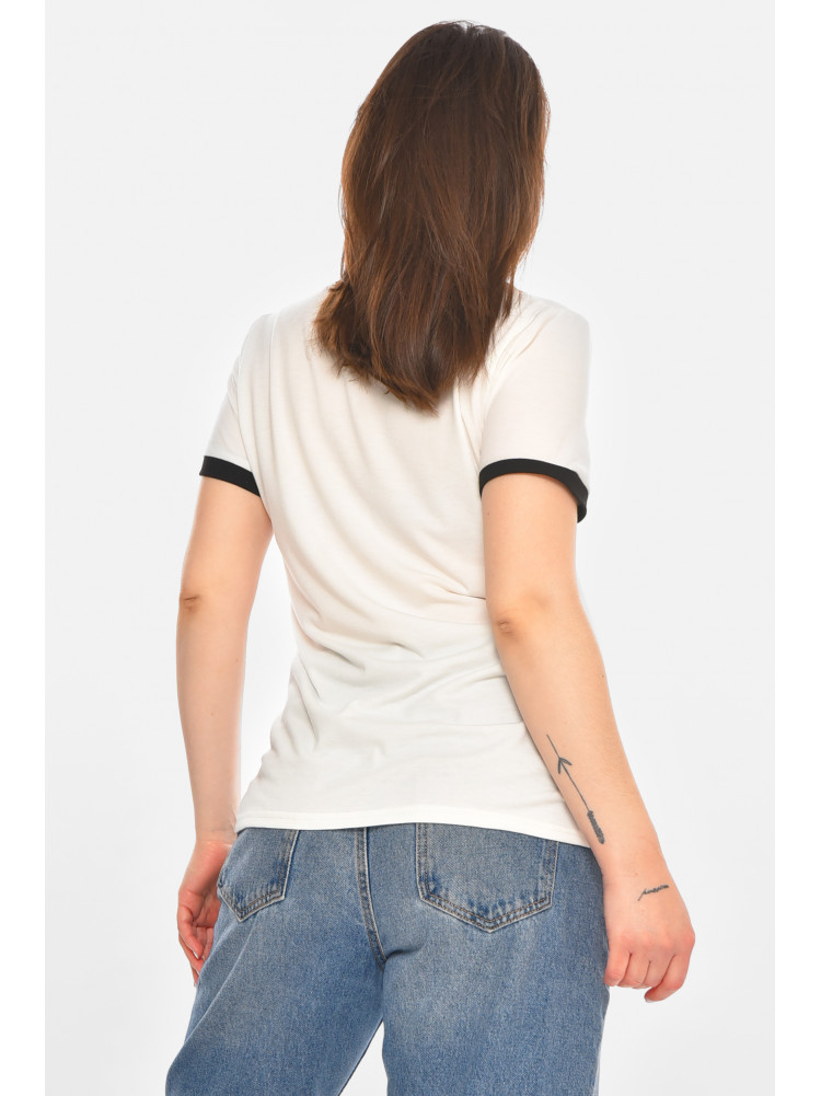 Футболка женская однотонная белого цвета 213453C