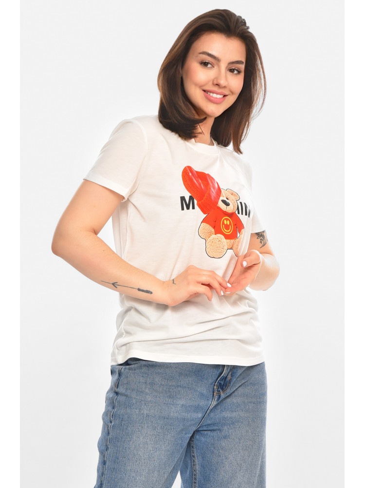 Футболка женская белого цвета с принтом 213454C