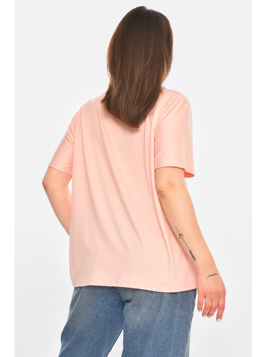 Футболка женская розового цвета с принтом 213456C