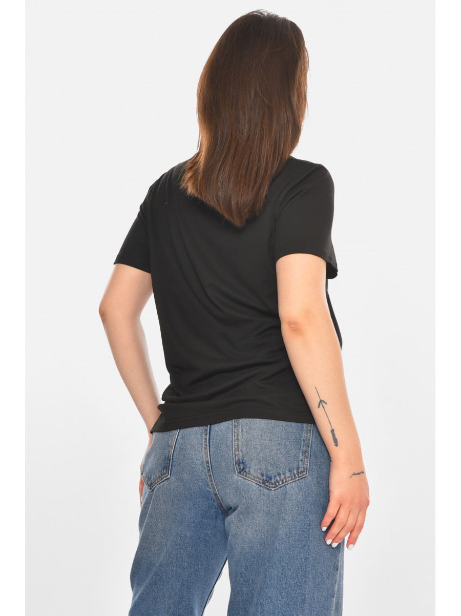 Футболка женская черного цвета с принтом 213459C