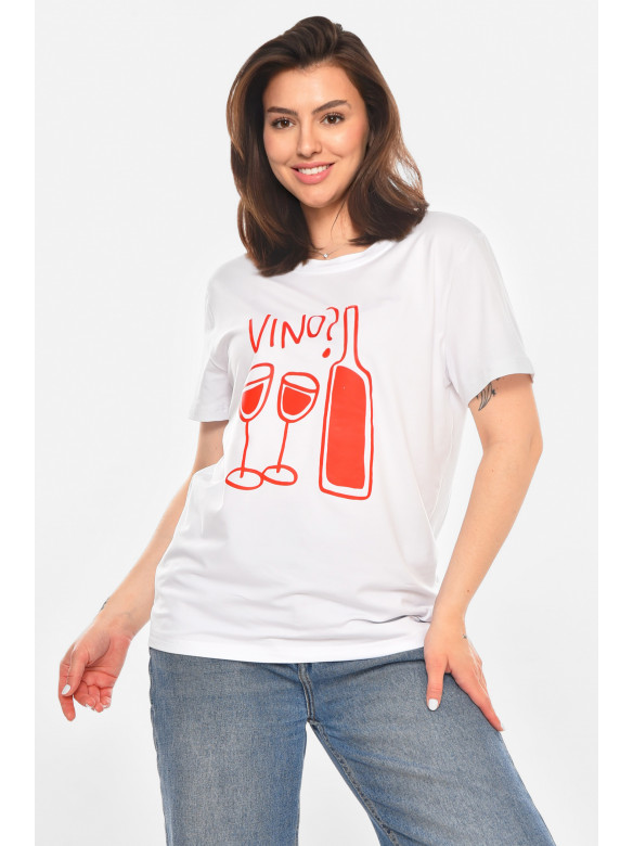 Футболка женская белого цвета с принтом 213460C