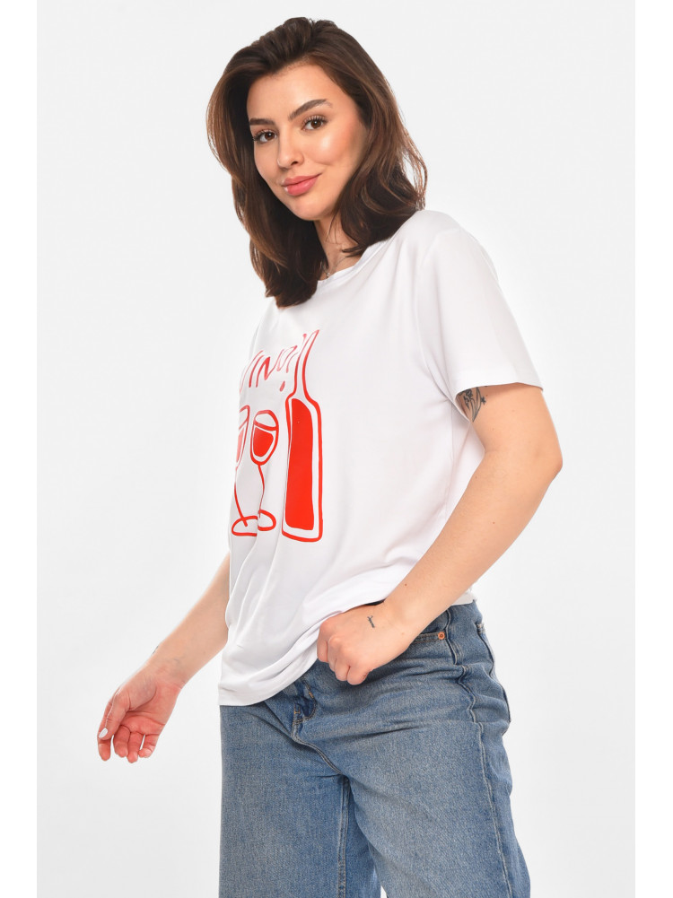 Футболка женская белого цвета с принтом 213460C