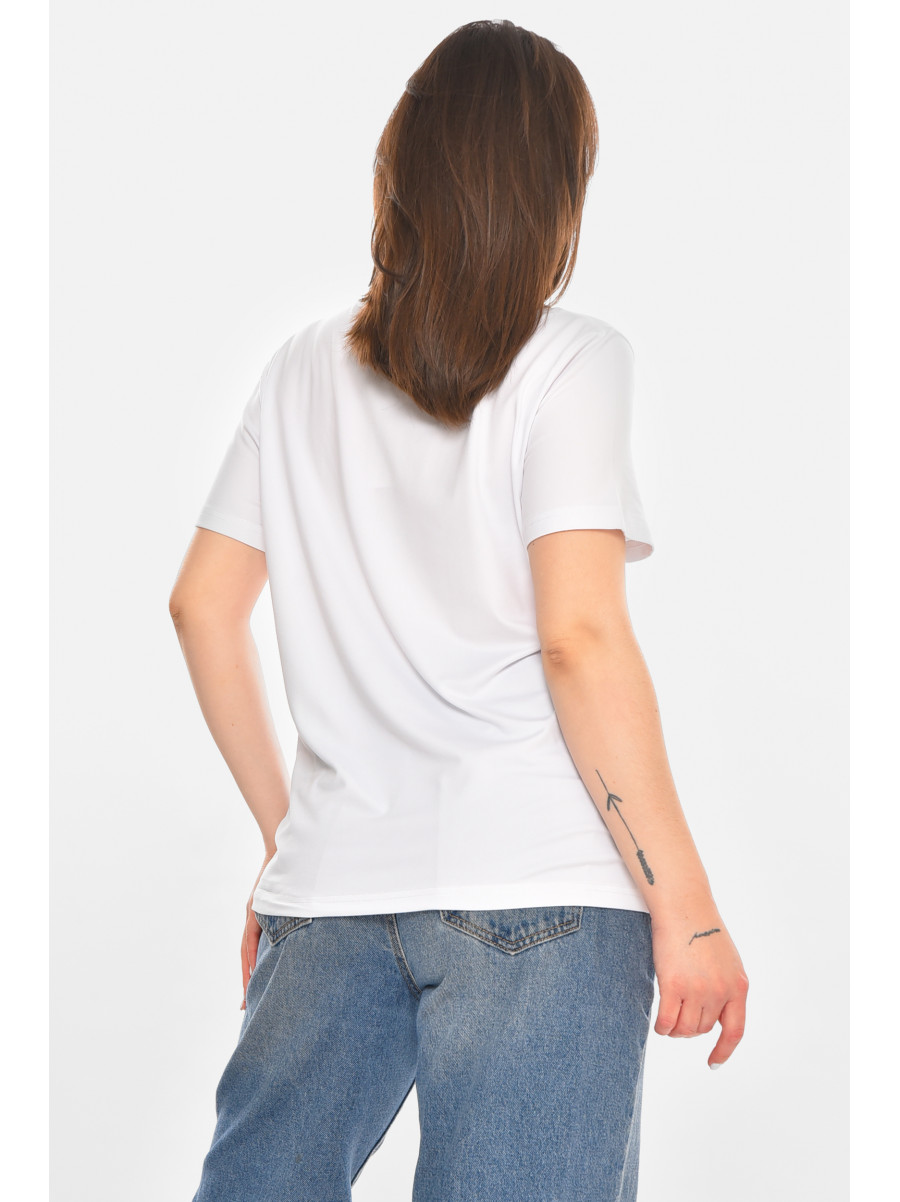 Футболка женская белого цвета с принтом 213460C