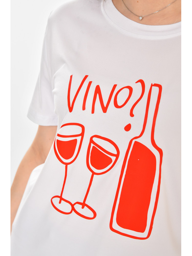 Футболка женская белого цвета с принтом 213460C