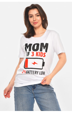 Футболка женская белого цвета с принтом 213461C