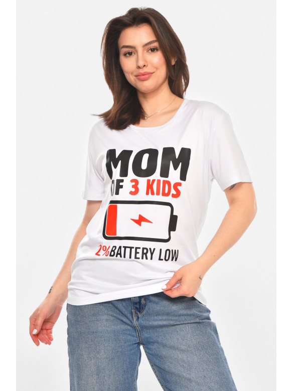 Футболка женская белого цвета с принтом 213461C