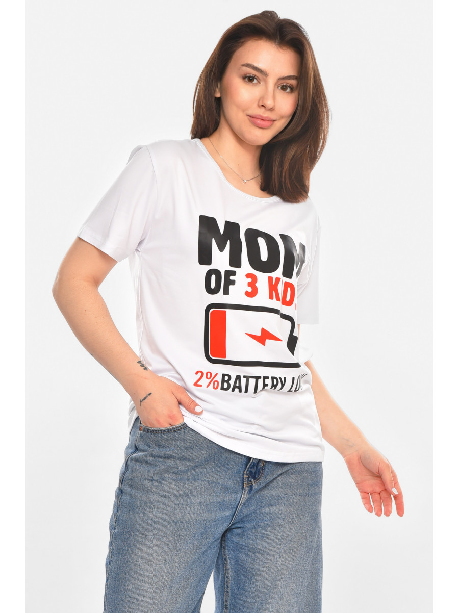 Футболка женская белого цвета с принтом 213461C