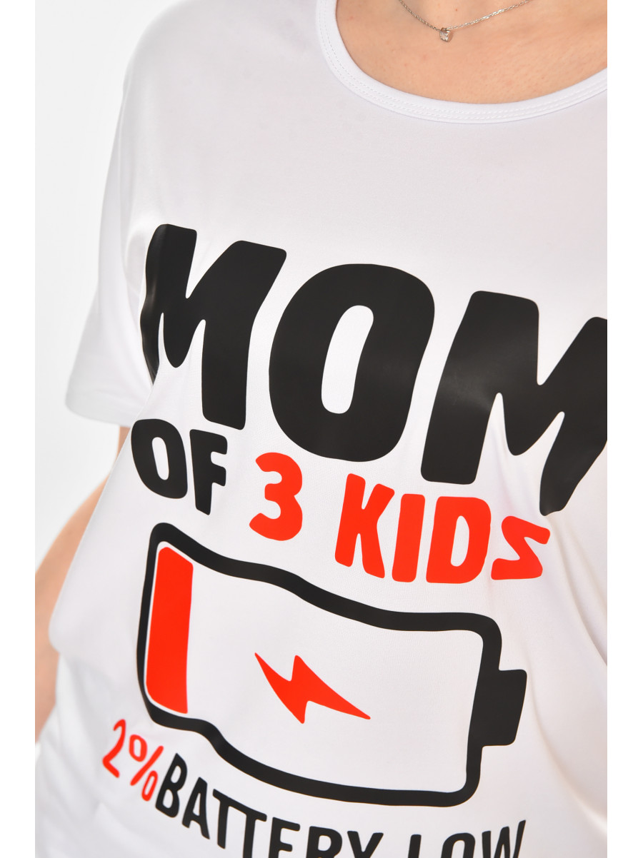 Футболка женская белого цвета с принтом 213461C