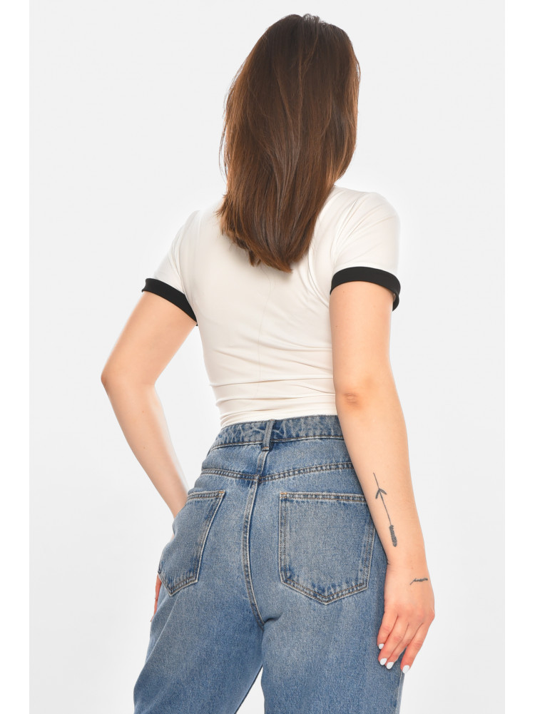 Футболка женская однотонная белого цвета 213462C