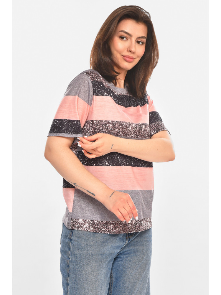 Футболка женская серого цвета с принтом 213463C