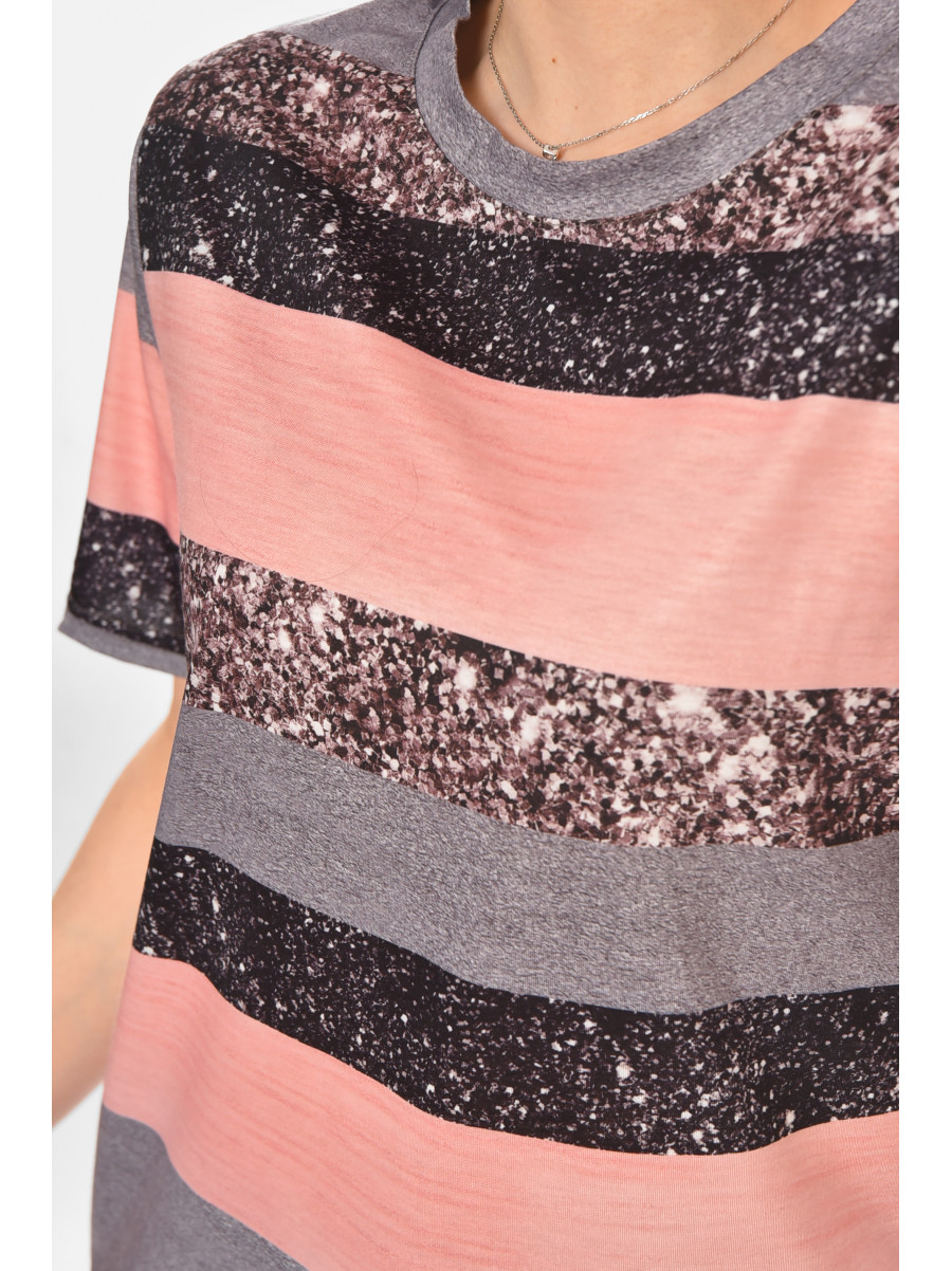 Футболка женская серого цвета с принтом 213463C