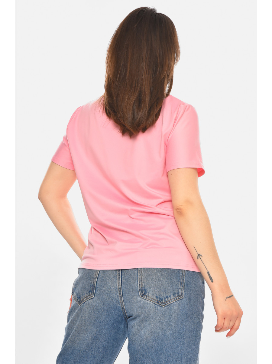 Футболка женская розового цвета с принтом 213466C