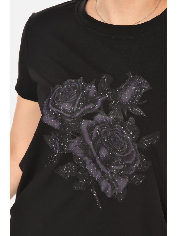 Футболка женская черного цвета с принтом 213471C
