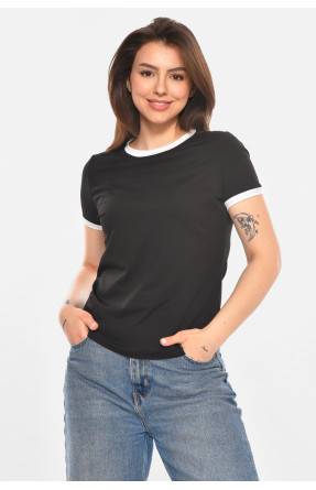 Футболка женская однотонная черного цвета 213472C