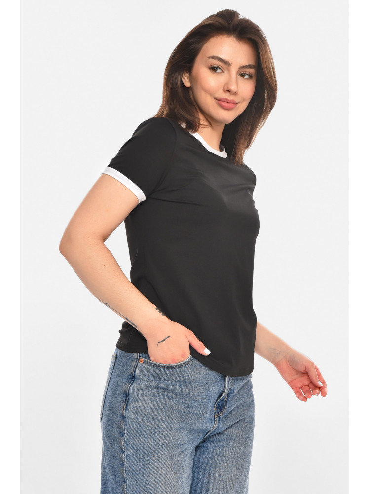 Футболка женская однотонная черного цвета 213472C
