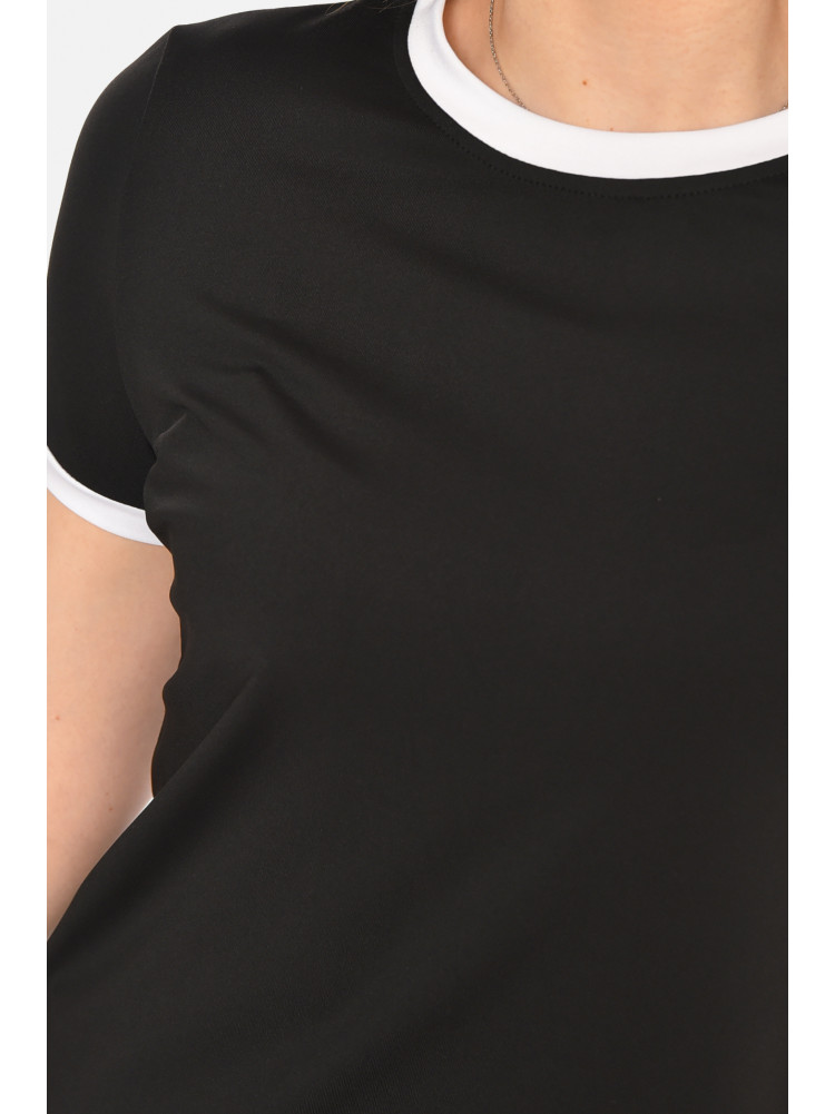 Футболка женская однотонная черного цвета 213472C