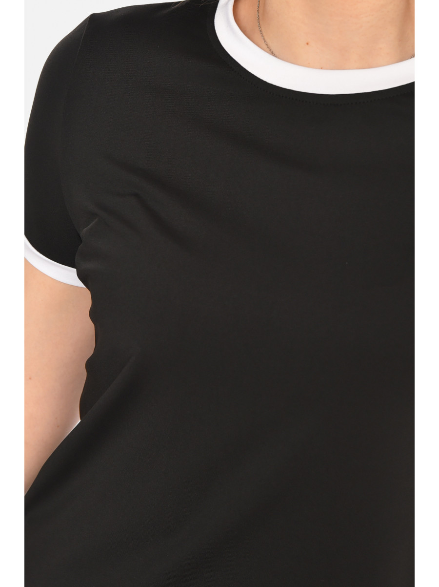 Футболка женская однотонная черного цвета 213472C