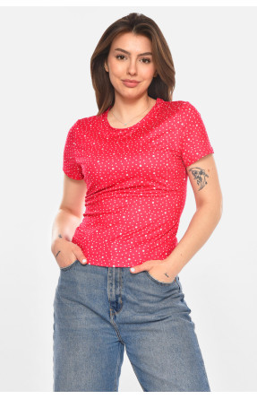 Футболка женская розового цвета с принтом 213473C