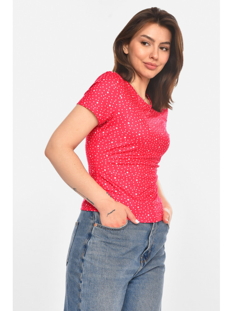 Футболка женская розового цвета с принтом 213473C