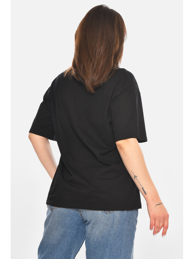 Футболка женская черного цвета с принтом 213474C