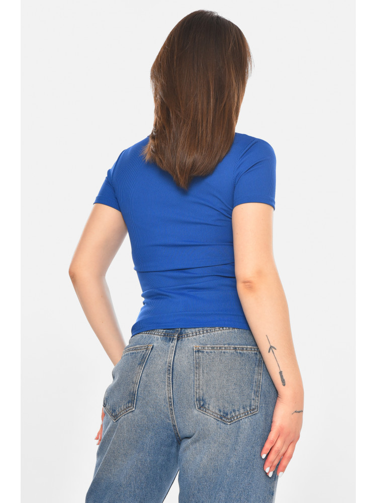 Футболка женская однотонная синего цвета 213476C