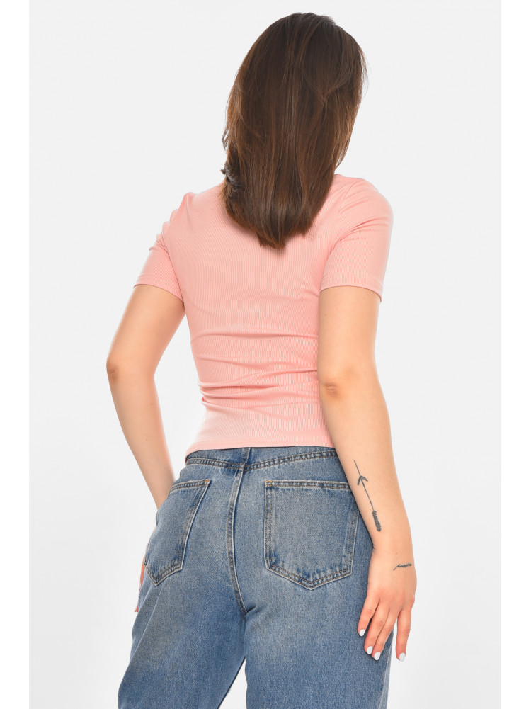 Футболка женская однотонная розового цвета 213477C