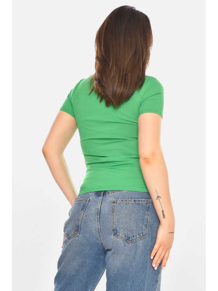 Футболка женская однотонная зеленого цвета 213480C