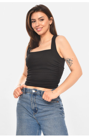 Майка женская однотонная черного цвета 213482C