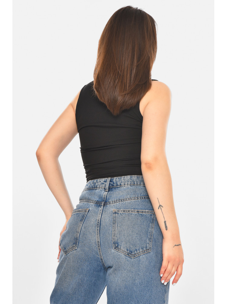 Майка женская однотонная черного цвета 213482C