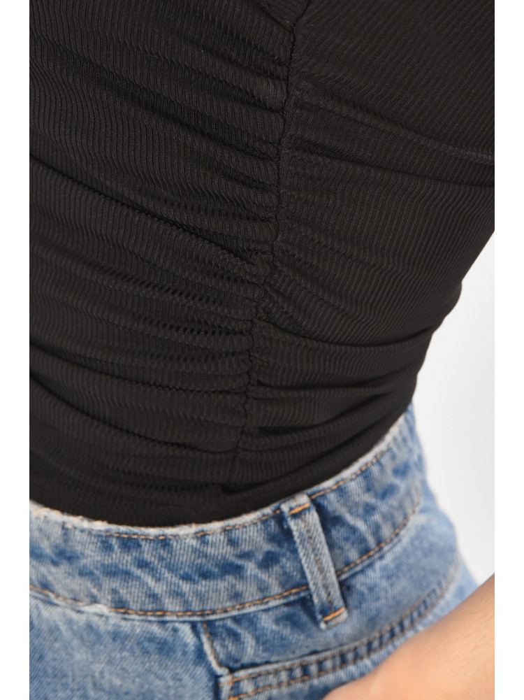 Майка женская однотонная черного цвета 213482C