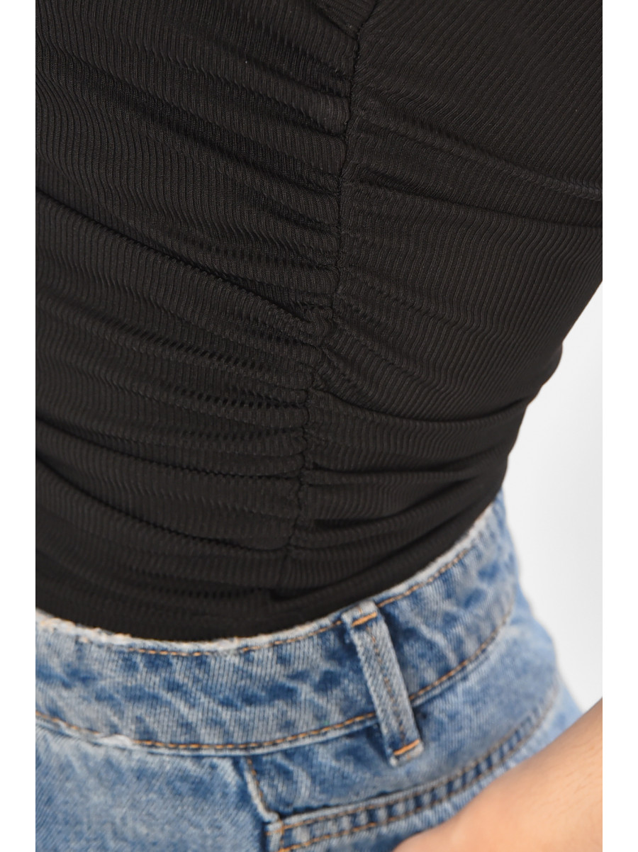 Майка женская однотонная черного цвета 213482C