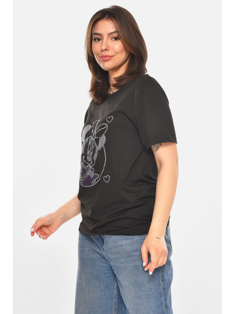 Футболка женская черного цвета с принтом 213483C
