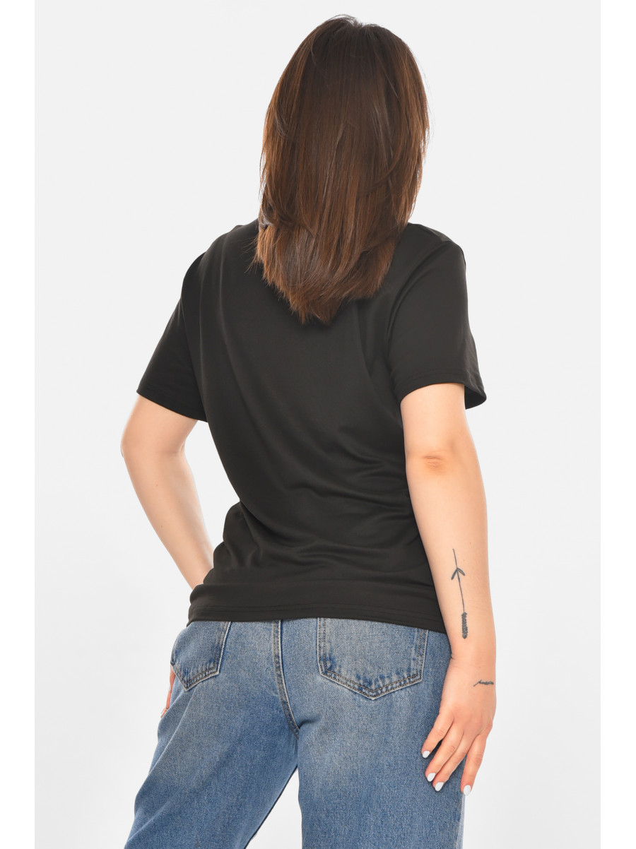 Футболка женская черного цвета с принтом 213483C