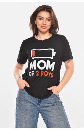 Футболка женская черного цвета с принтом 213484C