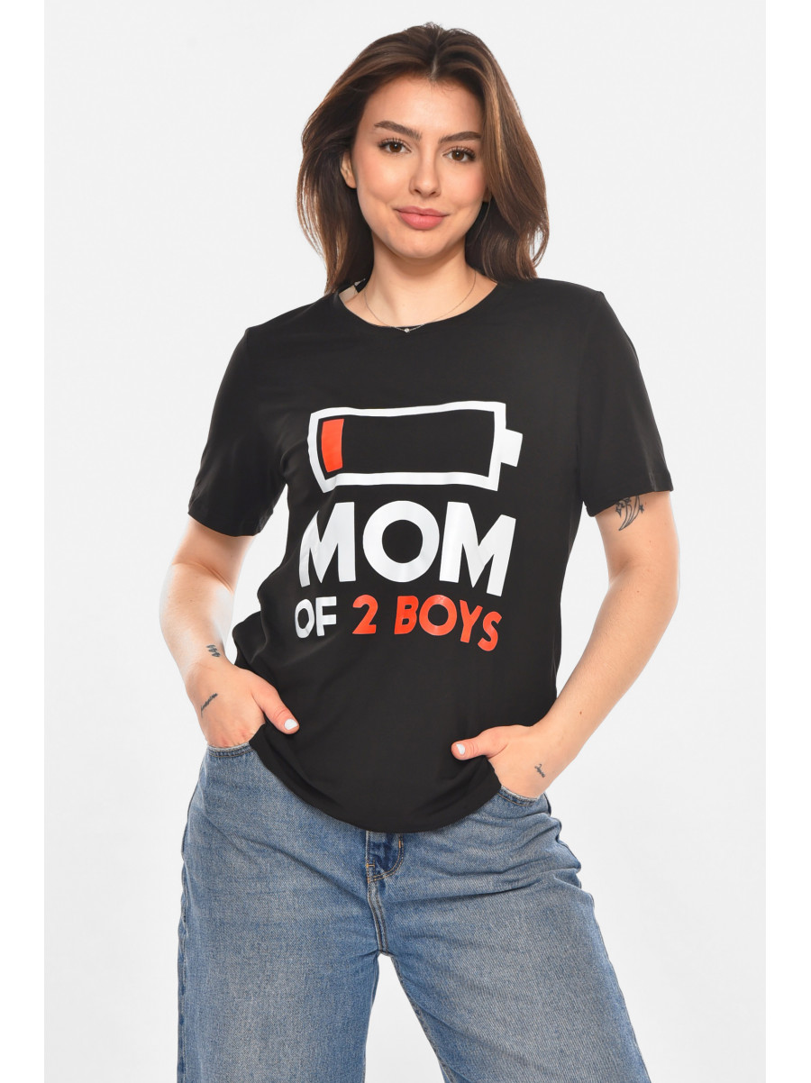 Футболка женская черного цвета с принтом 213484C