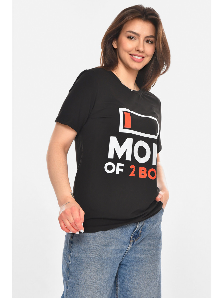 Футболка женская черного цвета с принтом 213484C