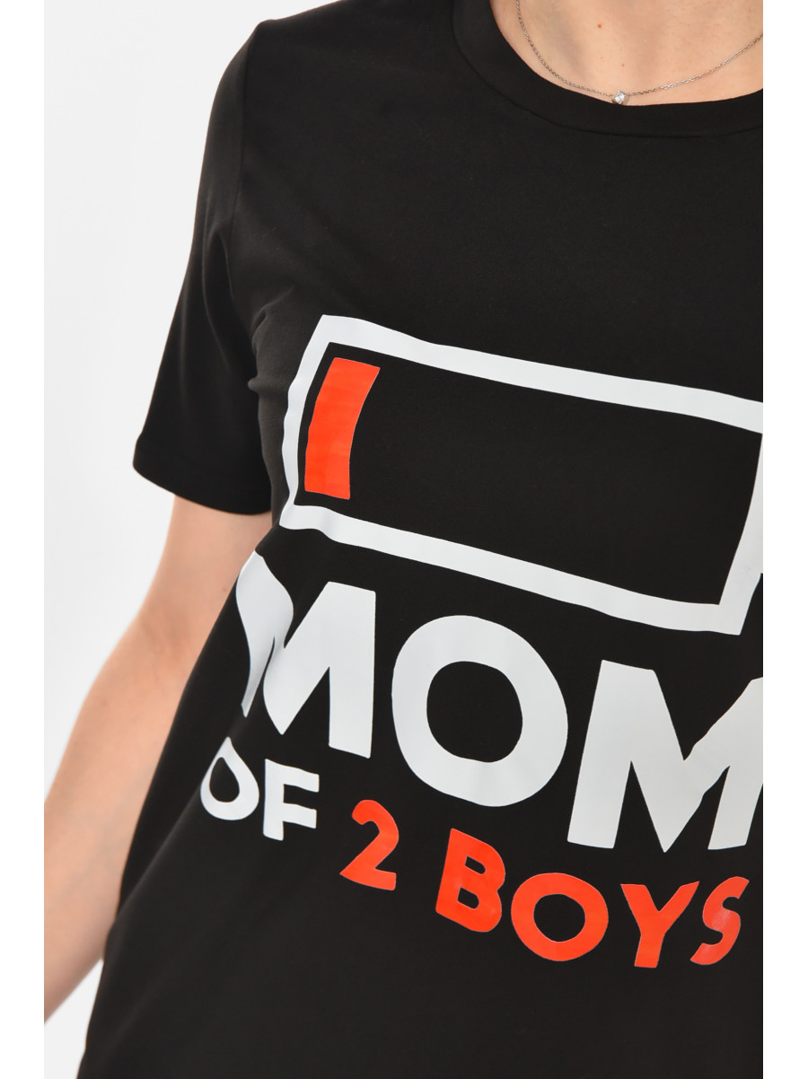 Футболка женская черного цвета с принтом 213484C