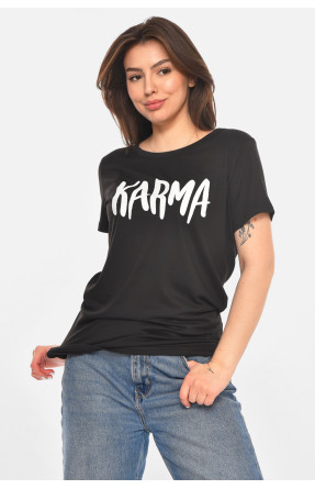 Футболка женская черного цвета с принтом 213485C