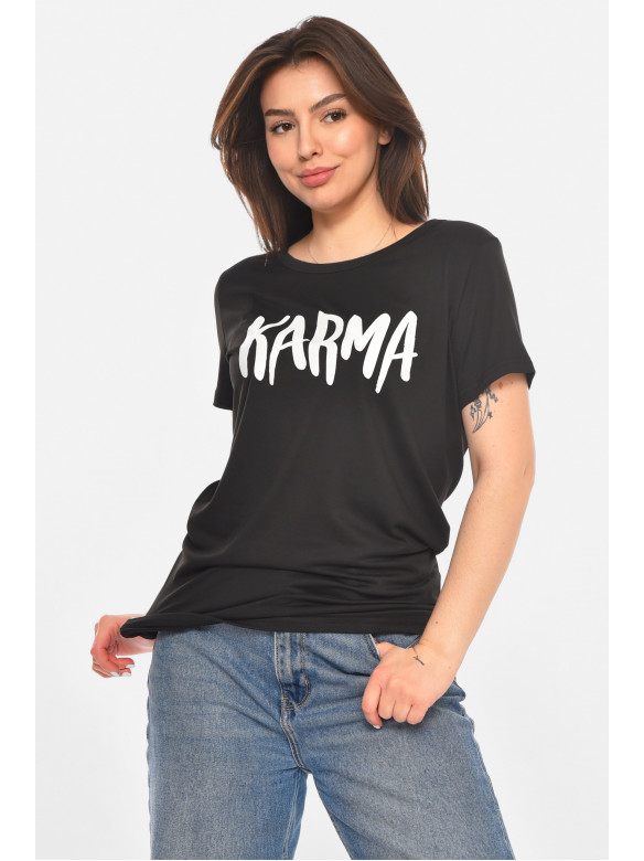 Футболка женская черного цвета с принтом 213485C