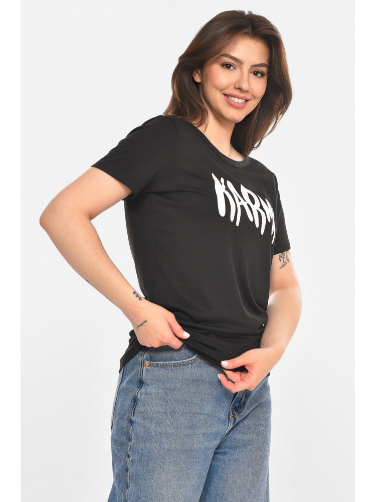 Футболка женская черного цвета с принтом 213485C