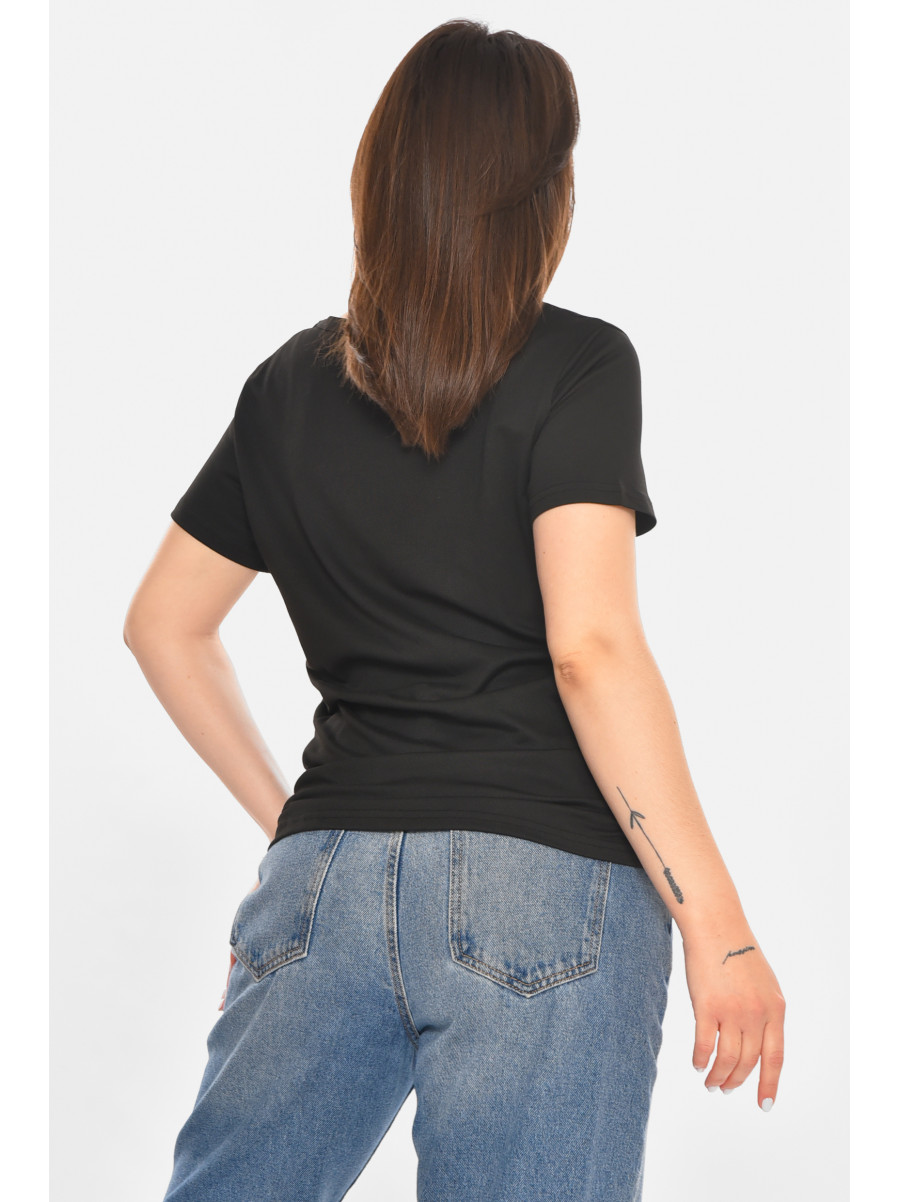 Футболка женская черного цвета с принтом 213485C