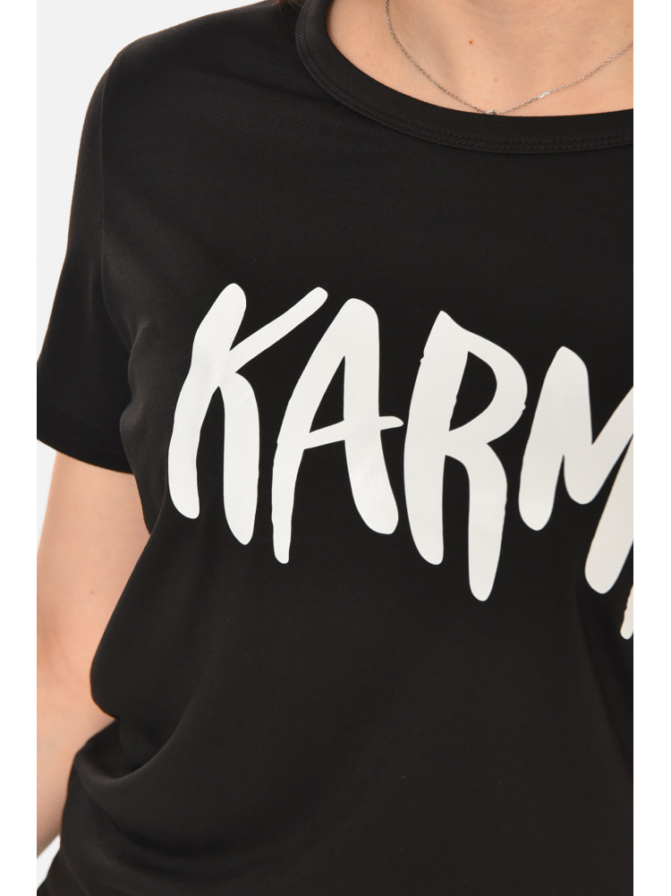 Футболка женская черного цвета с принтом 213485C