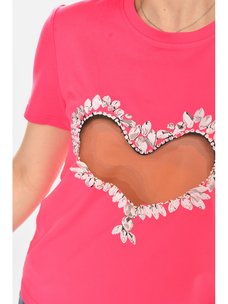 Футболка женская розового цвета с принтом 213486C